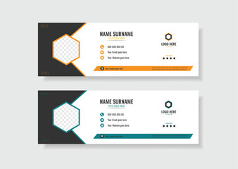 Corporate email signature template design with layout.
