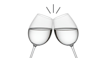 Isolated Clinking Wine Glasses in Celebration