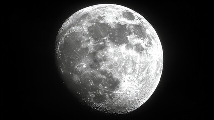 Obraz premium Grayscale Moon in Dark Night Sky