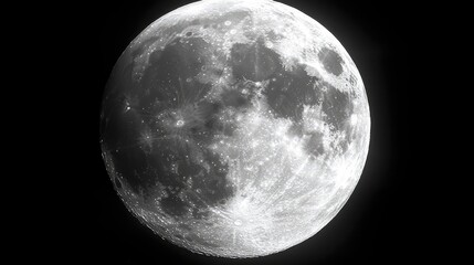 Obraz premium Detailed Close Up of a Full Moon in a Dark Night Sky