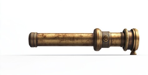 Antique brass telescope, detailed view