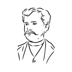 O Henry William Sydney Porter novelist sketch style vector