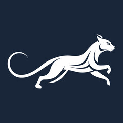 Logo art illustration of a running cat