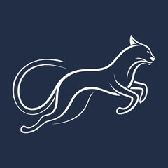 Logo art illustration of a running cat