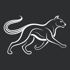 Logo art illustration of a running cat
