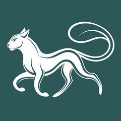 Logo art illustration of a running cat