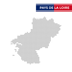 Dotted map of Pays de la Loire Region in France