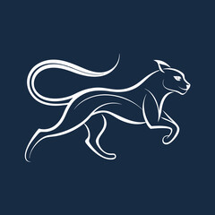 Logo art illustration of a running cat