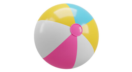 Obraz premium Isolated Colorful Beach Ball with Pink Center Circle