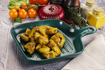 Indian cuisine curry chicken fillet