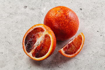 Red Sicilian orange ripe and juicy