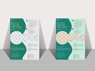 Corporate healthcare and medical flyer or poster design layout, Simple medical flyer design template Professional creative medical flyer template