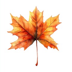 Fototapeta premium A vibrant autumn leaf shines in orange and gold, embodying fall's essence