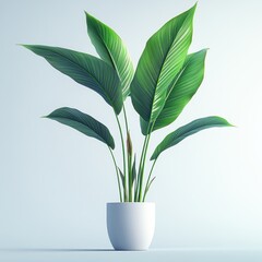 Fototapeta premium Bright green foliage adds a fresh touch to a modern setting, creating a serene atmosphere