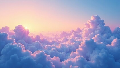 Subtle gradient sky, cloudscape seamless loop, illustration, texture