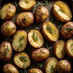 Roasted Herb Potatoes with Dill Topping