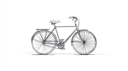 Obraz premium Bike sketch A bicycle drawing on a white backdrop for art, creativity, design use