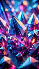 Sapphire Neon Crystal Shards Wallpaper