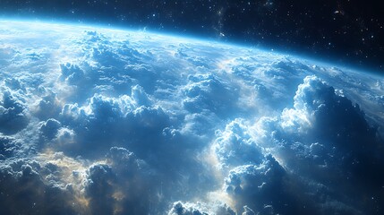 Fototapeta premium High-Resolution Satellite View of Earth’s Sky and Clouds in Space Photo