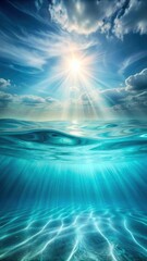 Underwater Teal Ocean Glow Wallpaper