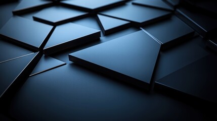 Sleek triangular shapes form an artistic arrangement against a dark background