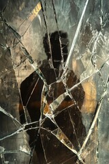Cracked glass window reflection © jiwa