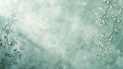 Fototapeta premium Soft Textured Background with Leaves and Delicate Floral Accents