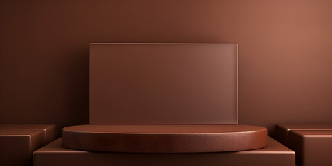 Abstract chocolate brown mock up background for product presentation 