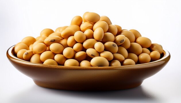 macro shot of soybeans isolate on a background