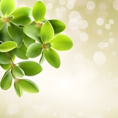 Fototapeta premium Vibrant Green Leaves Bokeh Background Nature Photography