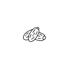 Dates fruit icon flat vector design