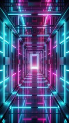 Glowing Rectangles in Digital Tunnel