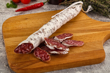 Spanish dry Fuet sausages snack