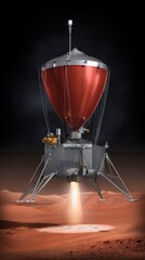 Mars lander, ready for descent