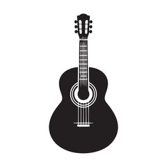 Obraz premium Strings of Serenity: A Beautiful Collection of Acoustic Guitar Vector Silhouettes Showcasing the Timeless Elegance, Musical Warmth, and Classic Shape of This Beloved Instrument