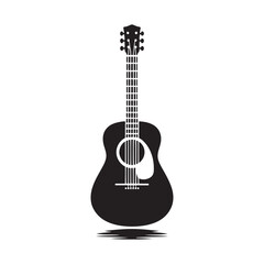 Obraz premium Strings of Serenity: A Beautiful Collection of Acoustic Guitar Vector Silhouettes Showcasing the Timeless Elegance, Musical Warmth, and Classic Shape of This Beloved Instrument