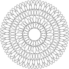 Geometric Floral Flower Botanical Detailed Mandala Adult Coloring Page Intricate Circular Pattern Zentangle