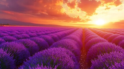 Fototapeta premium Lavender field at sunset