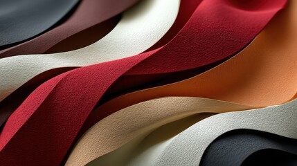 Close-up of Colorful Leather Textures with Curved Overlapping Layers for Design and Fabric Concept