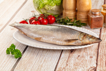 Raw whole salted herring fish