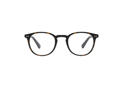 Round tortoise shell glasses — transparent background