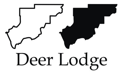 Obraz premium Deer Lodge (Montana) city map with black border outline vector
