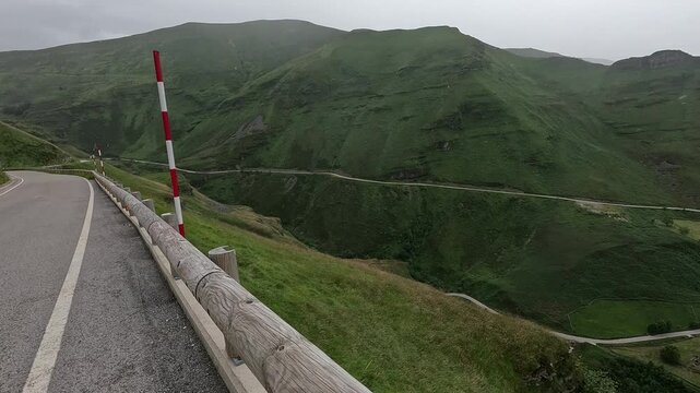 Green valleys and mountains in Cantabria North of Spain roadtrip in summertime