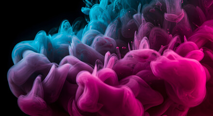 Naklejka premium Dramatic Swirls Of Vibrant Ink Against a Bold Backdrop