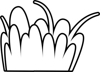 Vector outline of grass line for kids’ coloring activities and educational worksheets. Great for nature-themed illustrations, decorations, and printable learning materials.