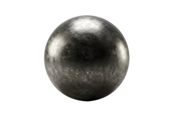 Metal sphere shiny object — transparent background