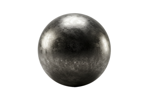 Metal sphere shiny object — transparent background