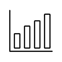 Simple bar chart diagram icon vector illustration representing business growth and success analysis