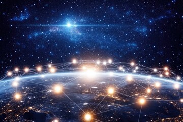 Obraz premium Global network connecting Earth