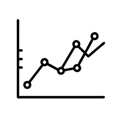 Stock market graph line chart icon vector illustration for business and finance analysis